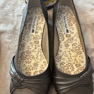 American Eagle Outfitters Brown Twisted-Toe Ballet Flats